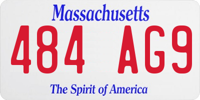 MA license plate 484AG9