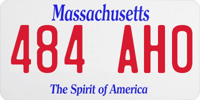 MA license plate 484AH0