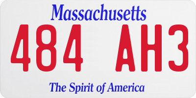 MA license plate 484AH3