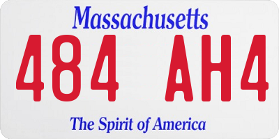 MA license plate 484AH4
