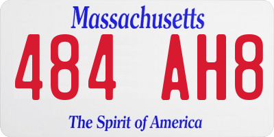 MA license plate 484AH8