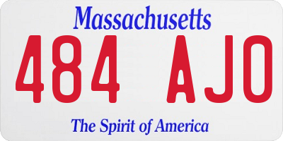 MA license plate 484AJ0