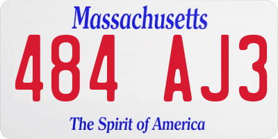 MA license plate 484AJ3