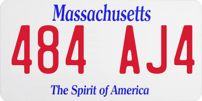 MA license plate 484AJ4