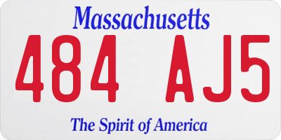 MA license plate 484AJ5
