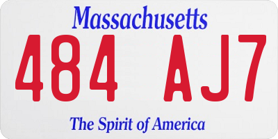 MA license plate 484AJ7