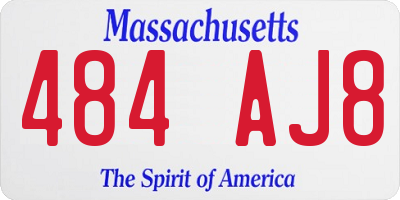 MA license plate 484AJ8