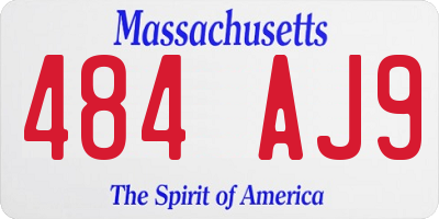 MA license plate 484AJ9