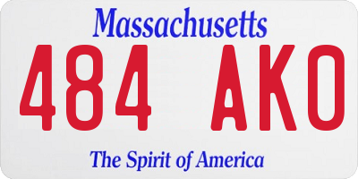 MA license plate 484AK0