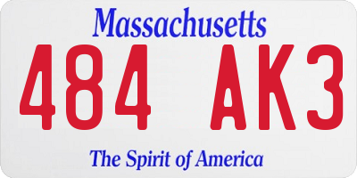 MA license plate 484AK3