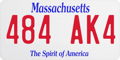 MA license plate 484AK4