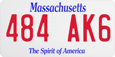MA license plate 484AK6