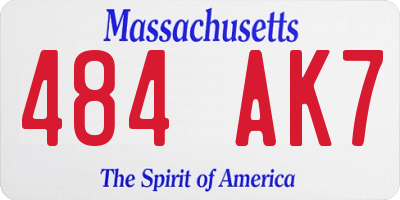 MA license plate 484AK7