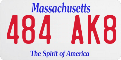 MA license plate 484AK8