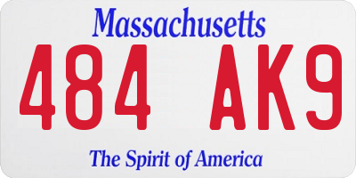MA license plate 484AK9
