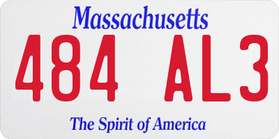 MA license plate 484AL3
