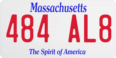 MA license plate 484AL8