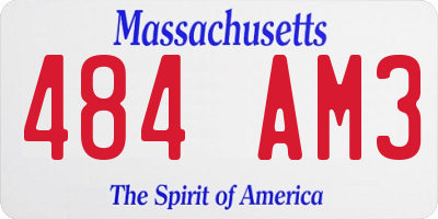 MA license plate 484AM3