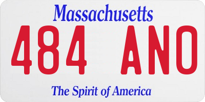 MA license plate 484AN0
