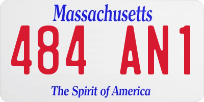 MA license plate 484AN1