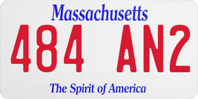 MA license plate 484AN2