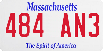MA license plate 484AN3
