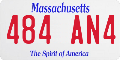 MA license plate 484AN4
