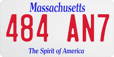 MA license plate 484AN7