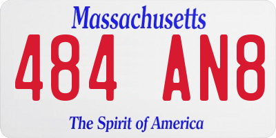 MA license plate 484AN8