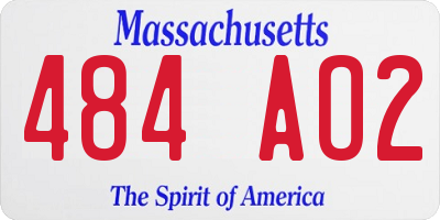 MA license plate 484AO2