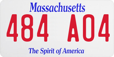 MA license plate 484AO4