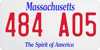 MA license plate 484AO5