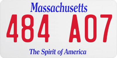 MA license plate 484AO7