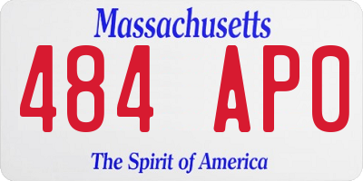 MA license plate 484AP0