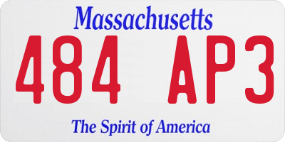 MA license plate 484AP3