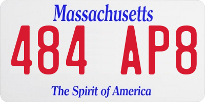MA license plate 484AP8