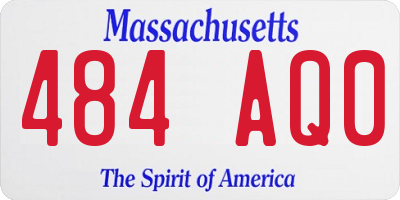 MA license plate 484AQ0