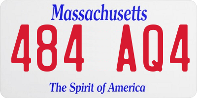 MA license plate 484AQ4