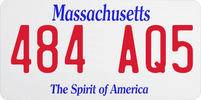MA license plate 484AQ5