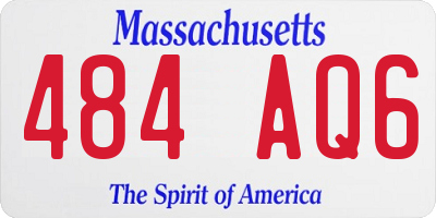 MA license plate 484AQ6