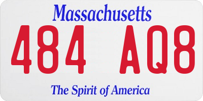 MA license plate 484AQ8