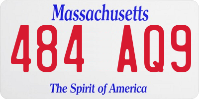 MA license plate 484AQ9