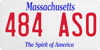 MA license plate 484AS0