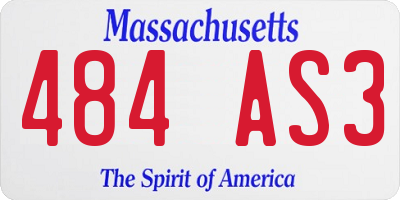 MA license plate 484AS3