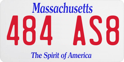 MA license plate 484AS8
