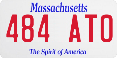 MA license plate 484AT0