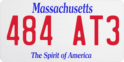 MA license plate 484AT3