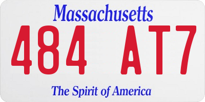 MA license plate 484AT7