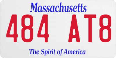 MA license plate 484AT8