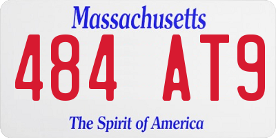 MA license plate 484AT9